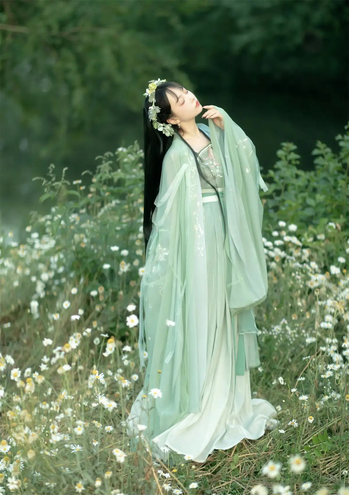 Green Tang Dynasty HanFu Dress| Misty Willow