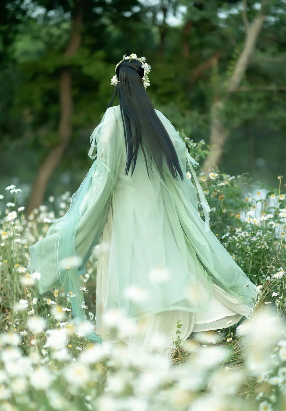 traditional chinese Green Tang Dynasty HanFu Dress