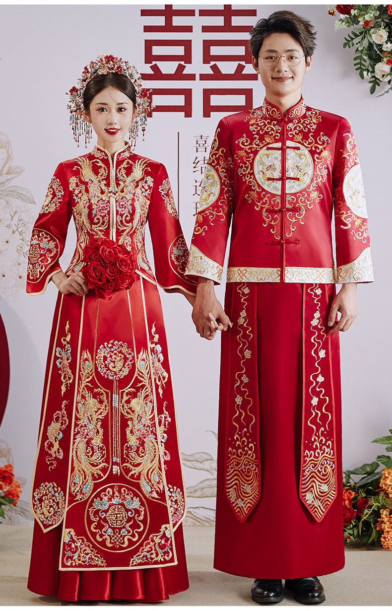 Traditonal Chinese Wedding Qun Kwa Dress | Peony