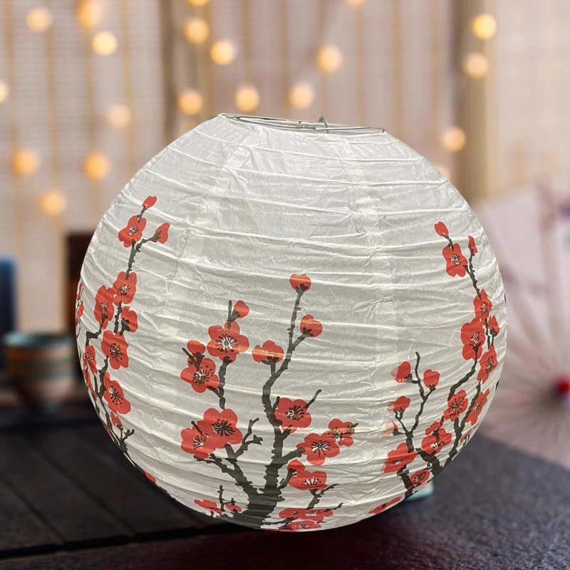 Oriental cherry Blossom Round Paper Lanterns