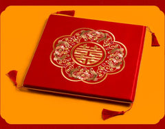 Asian Chinese Wedding Tea Ceremony Red Embroidered Satin Double Happiness   Kneeling Pad