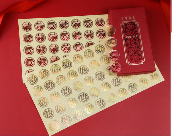 Double Happiness stickers (200pcs) - Oriental Me