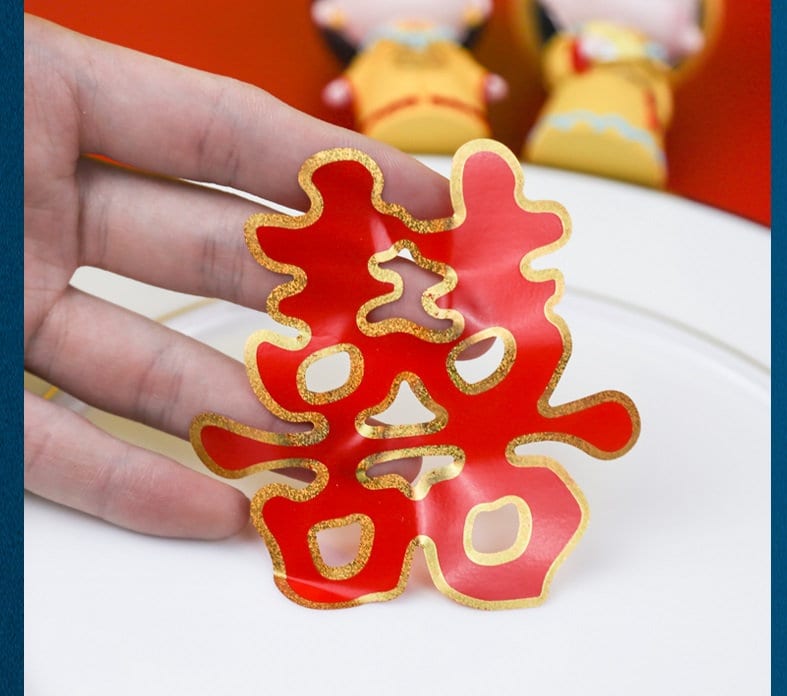 Red Gold Double Happiness stickers(20pcs) - Oriental Me