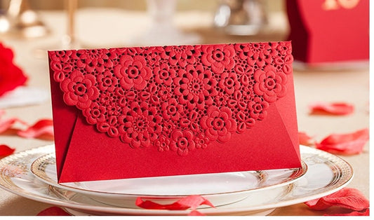 Laser Cut Floral Wedding New Year Red Envelopes (10pcs)