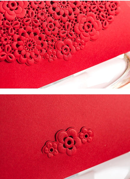 Laser Cut Floral Wedding New Year Red Envelopes (10pcs) - Oriental Me