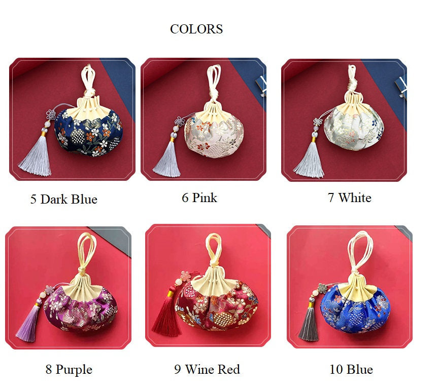 Oriental Floral Embroidered Pouch Sachet Bag | Spring