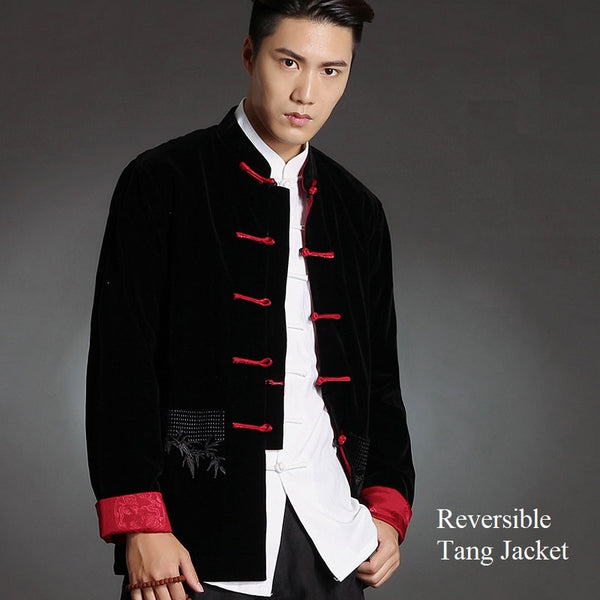Reversible Velvet & Satin Tang Jacket Suit - Oriental Me