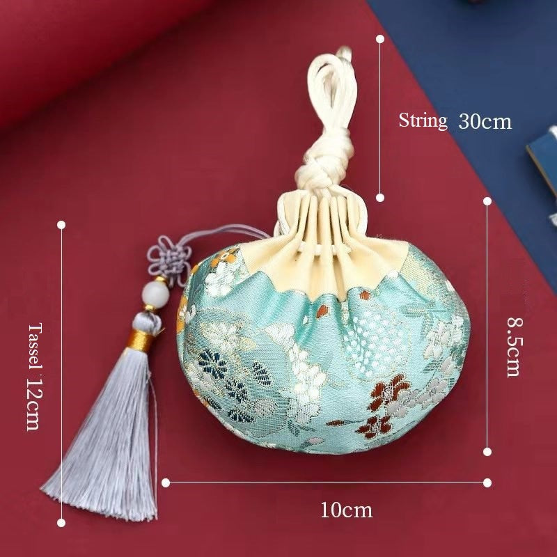 Oriental Floral Embroidered Pouch Sachet Bag | Spring - Oriental Me