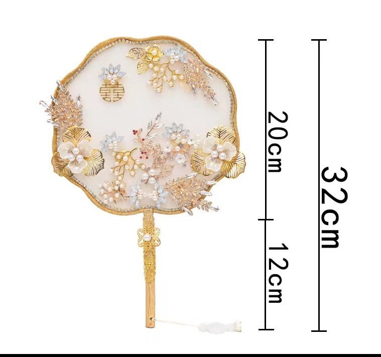 Chinese Brida  Round Hand  Fan | Rosy - Oriental Me