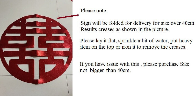 Golden Glitter Double Happiness Sign - Oriental Me