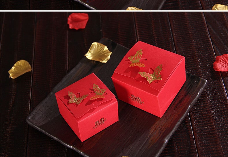 Double Happiness Butterfly Favor boxes （20Boxes)