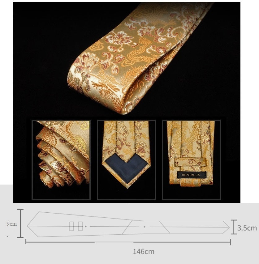 Brocade Dragon Necktie - Oriental Me