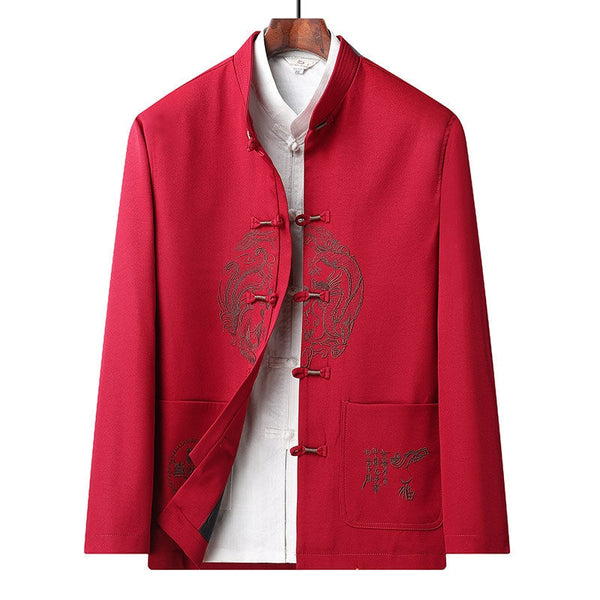 Chinese  Dragon Embroidery Tang Mandarin Jacket Suit - Oriental Me