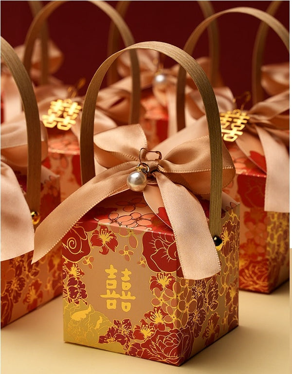 Double Happiness Floral Wedding Favor boxes (20pcs) - Oriental Me