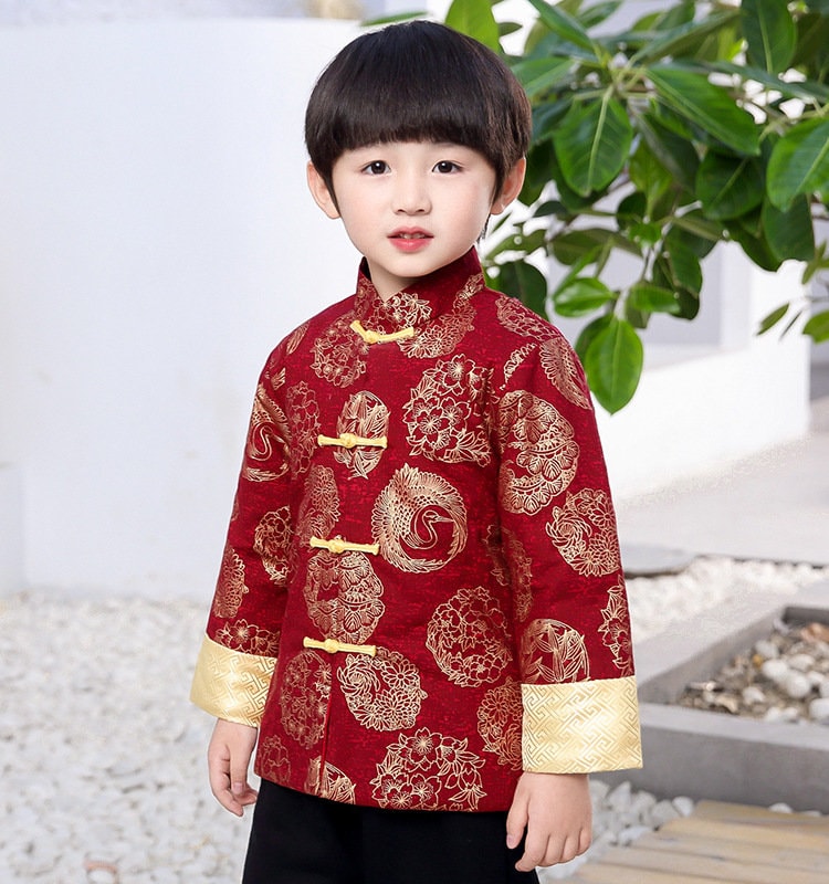 Traditional Asian Chinese Winter Quilted Tang Jacket Suitfor Kids Boys Chinese Wedding/ Lunar New Year - Oriental Me