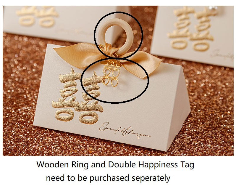 Triangle Double Happiness Favor Boxes(20pcs) - Oriental Me