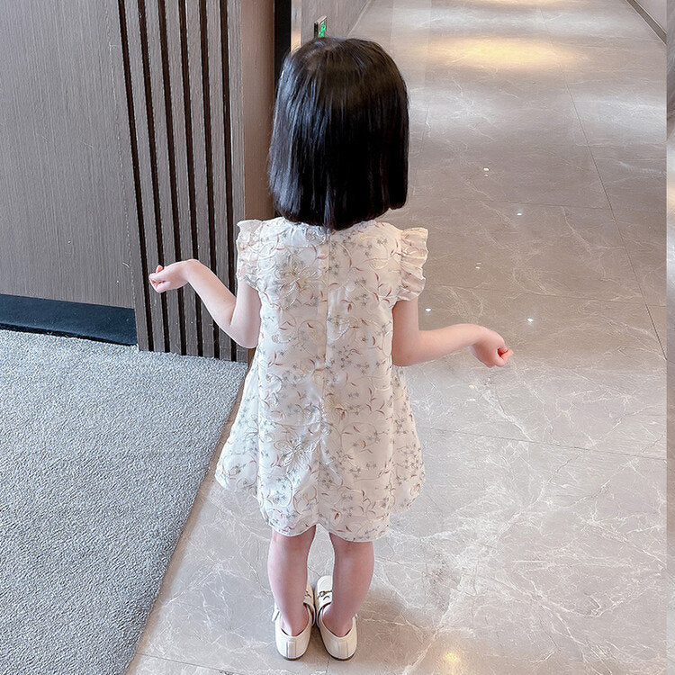 Sleeveless Floral Qipao/Cheongsam Dress with Tassel for Kid
