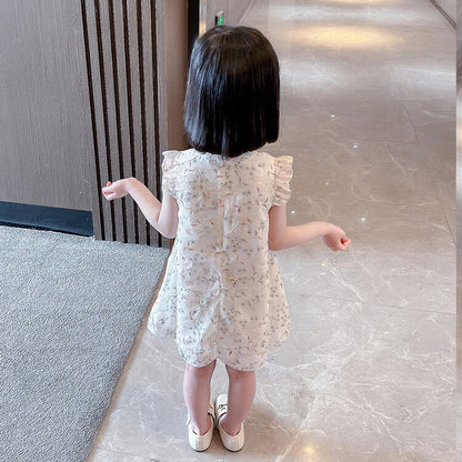 Sleeveless Floral Qipao/Cheongsam Dress with Tassel for Kid