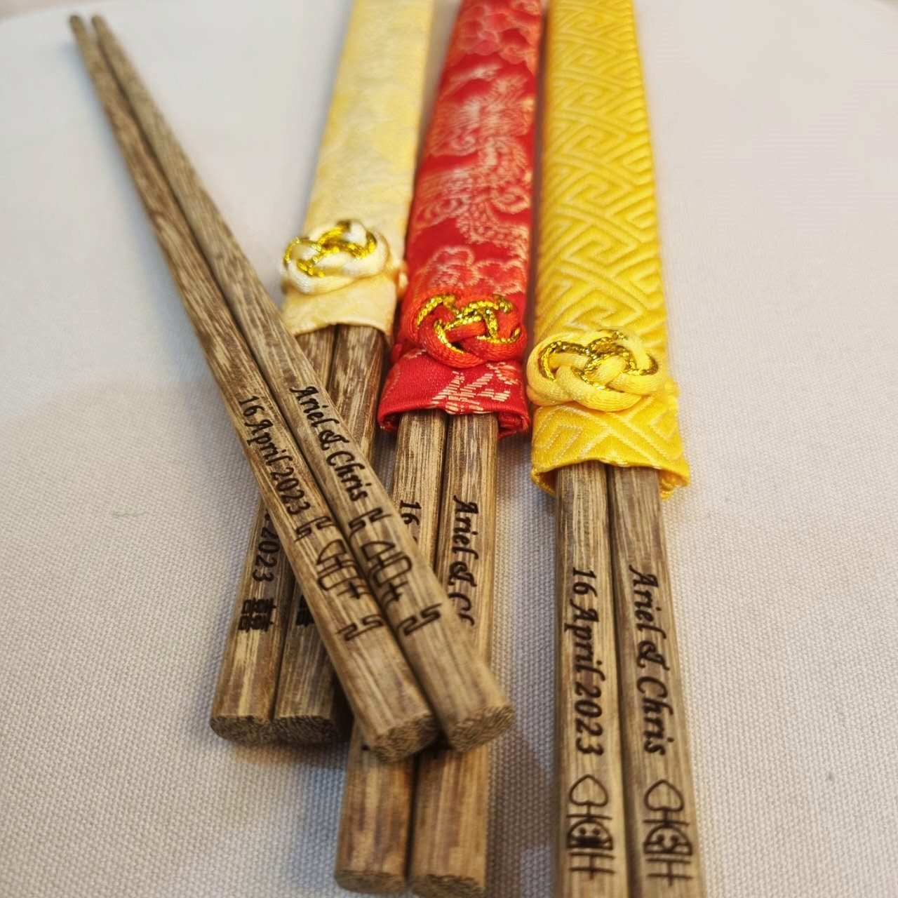 Custom Made Engraved Wooden Chop sticks 