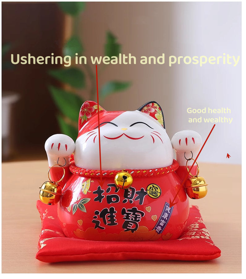 4.5 inches Ceramic Fortune Lucky Cats - Oriental Me