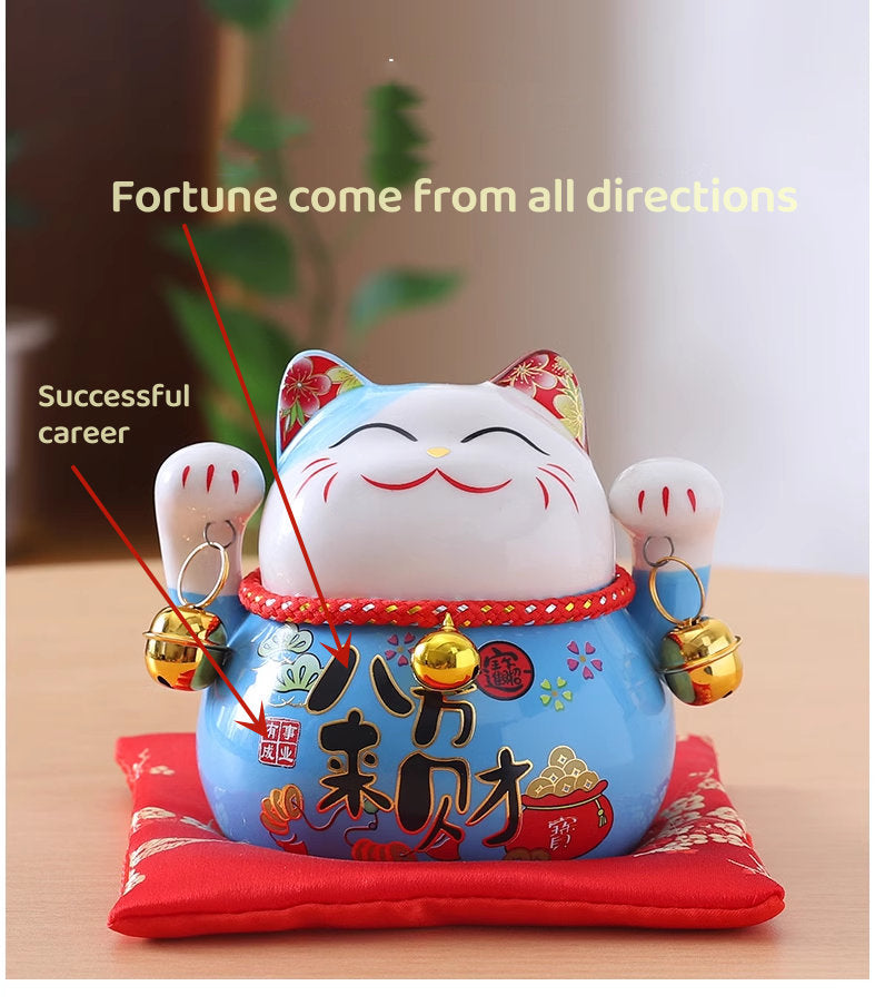 4.5 inches Ceramic Fortune Lucky Cats - Oriental Me