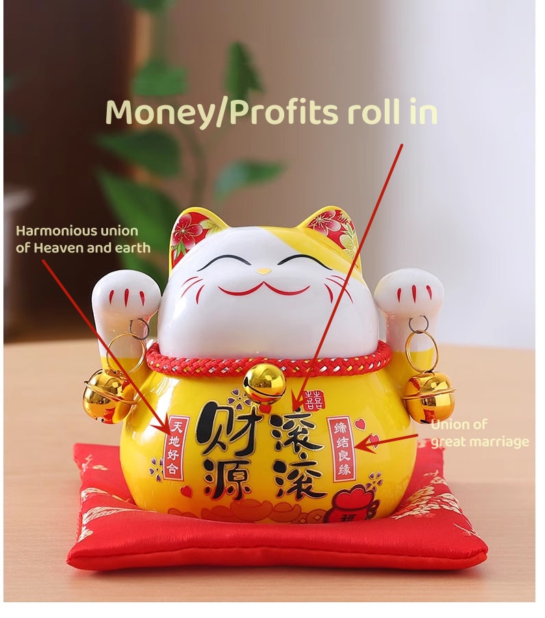 4.5 inches Ceramic Fortune Lucky Cats - Oriental Me