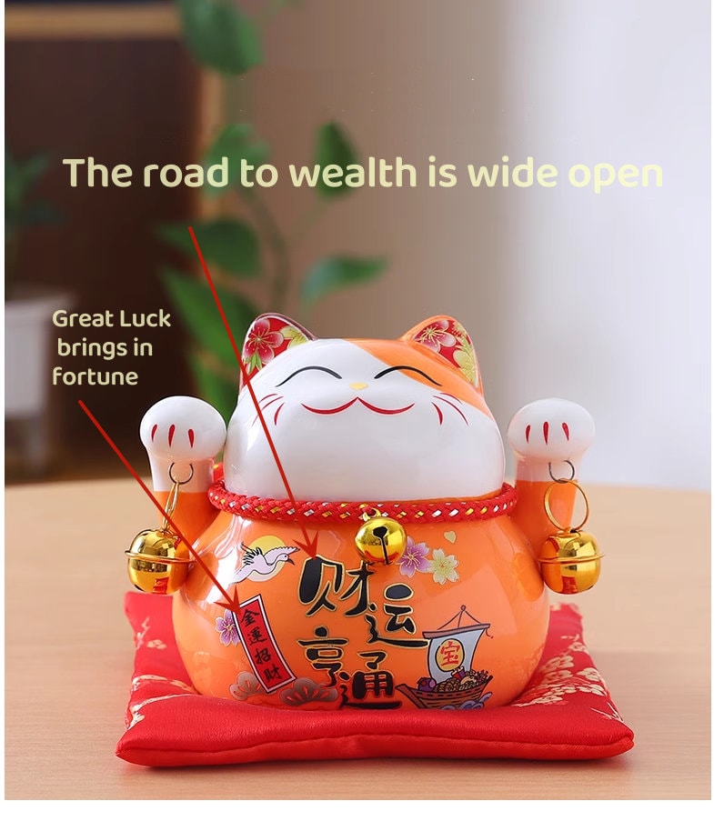 4.5 inches Ceramic Fortune Lucky Cats - Oriental Me