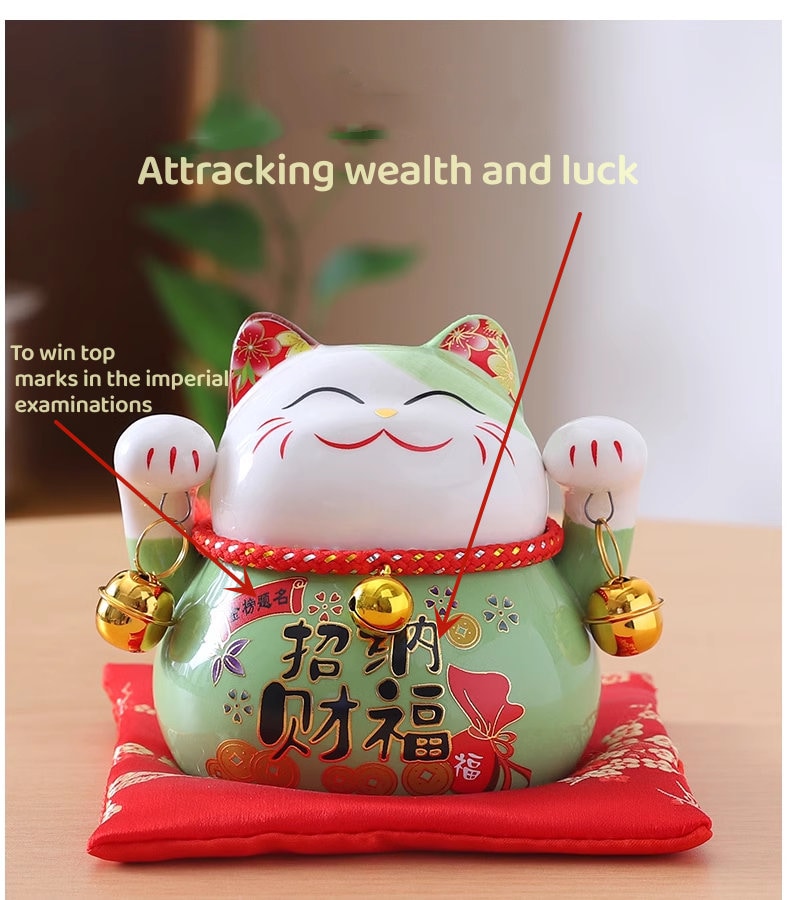 4.5 inches Ceramic Fortune Lucky Cats - Oriental Me