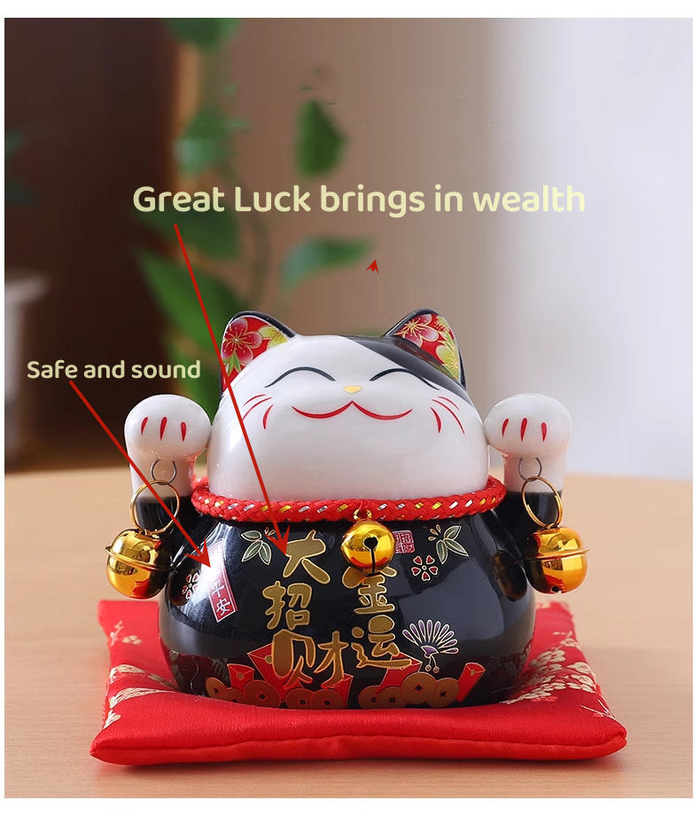 4.5 inches Ceramic Fortune Lucky Cats - Oriental Me