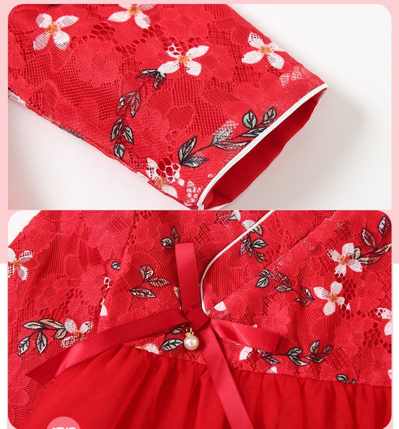 Lace Qipao For Girls | Cherry Blossom - Oriental Me