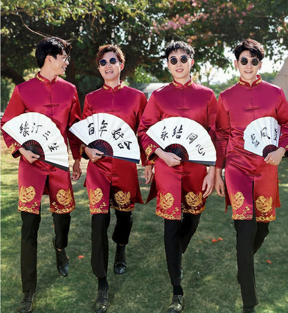 Groom/Best Men   Embroidered Dragon Wedding Tea Ceremony Tang Jacket