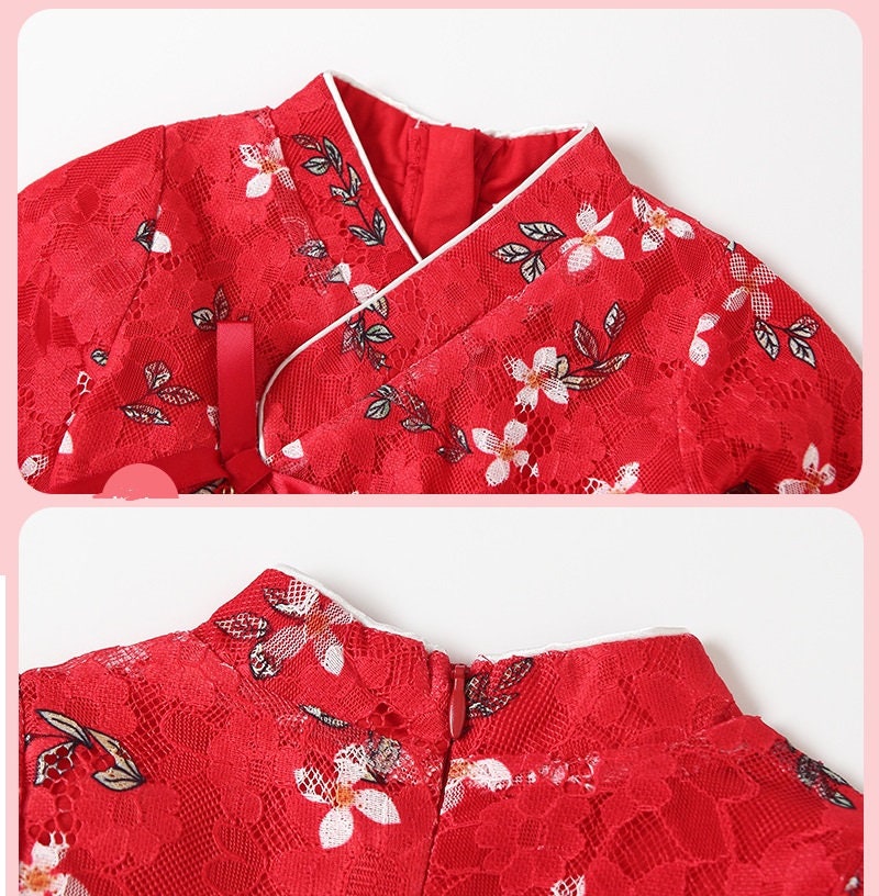 Lace Qipao For Girls | Cherry Blossom - Oriental Me