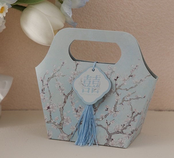 Double Happiness Handbag Shape Favor boxes (Set of 20) - Oriental Me