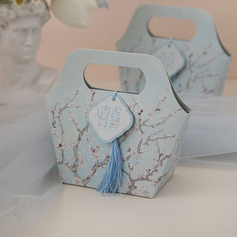 Double Happiness Handbag Shape Favor boxes (Set of 20) - Oriental Me