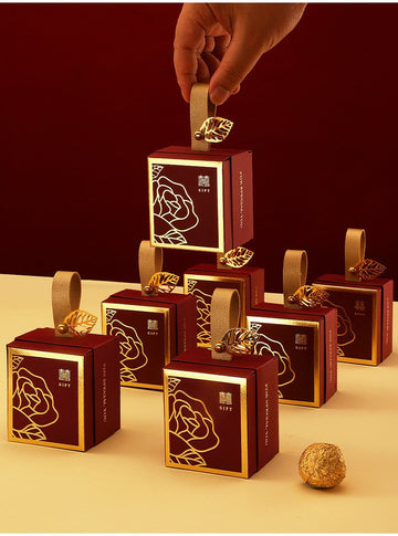 Double Happiness Favor boxes| Golden Rose (Set of 20) - Oriental Me