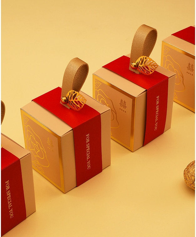 Double Happiness Favor boxes| Golden Rose (Set of 20) - Oriental Me