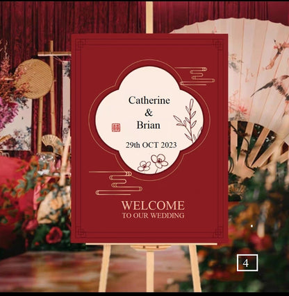 Custom Made Double Happiness Wedding Engagement Welcome Signage